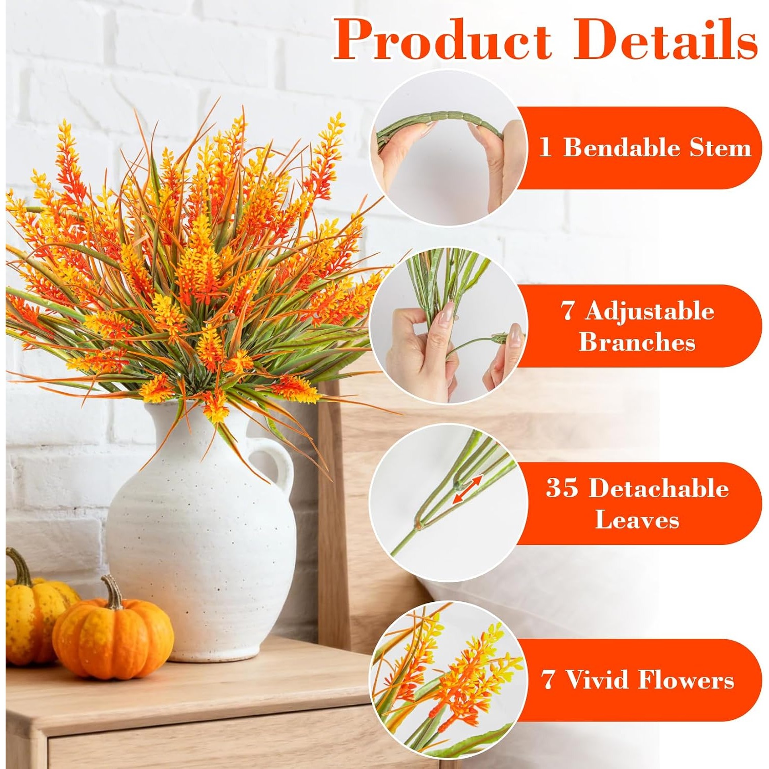 TEMU 10-pack Spike Sunscreen, Fake Rose Decoration, Realistic Blooming Style, . Suitable For Flower Pots, Vases, Gardens, And Courtyards, For Autumn