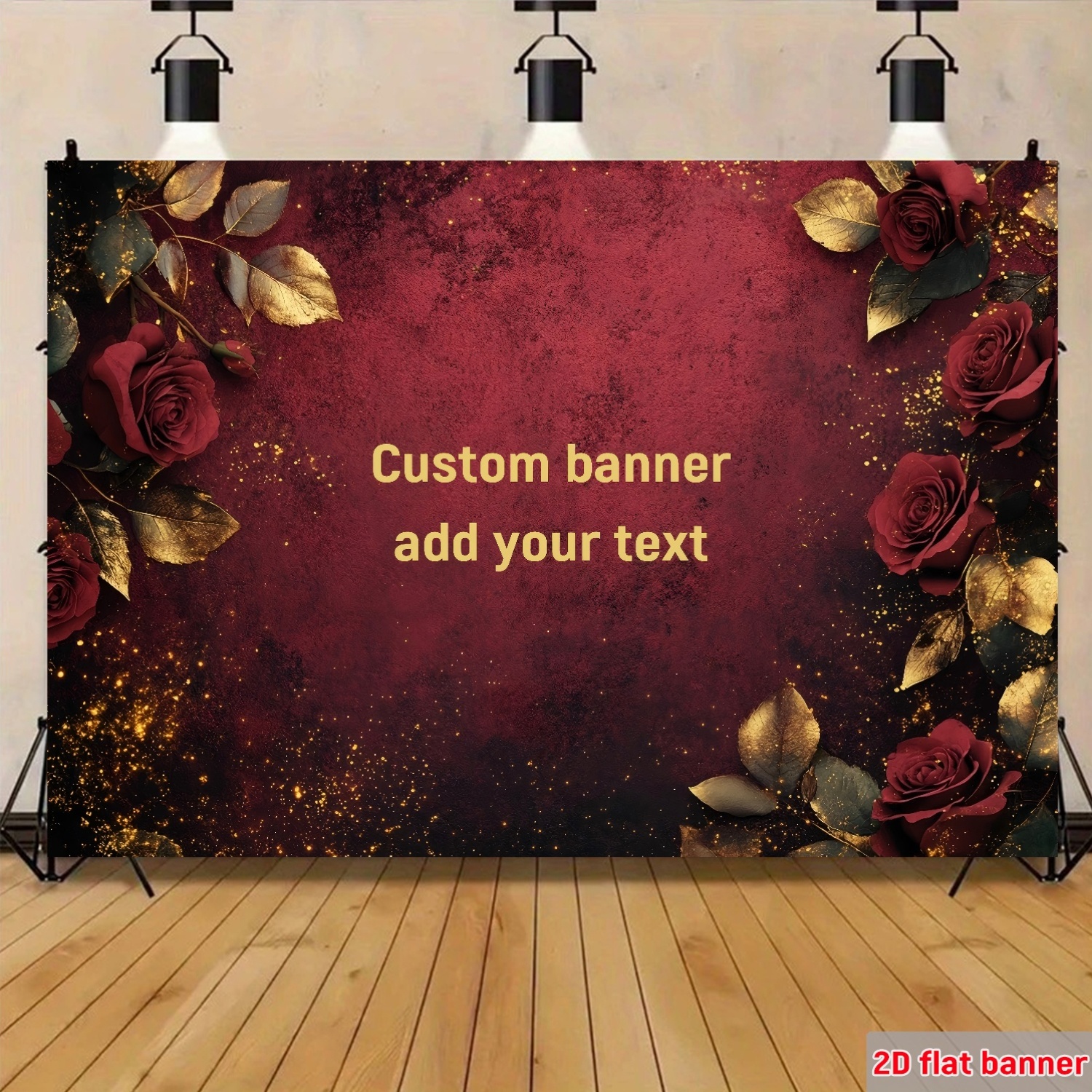 TEMU 2d Flat, Custom 2d Flat Banner, 1pc Personalized Birthday Party Backdrop, Burgundy Vintage Texture Custom Photo Background Wall, Home Decor,