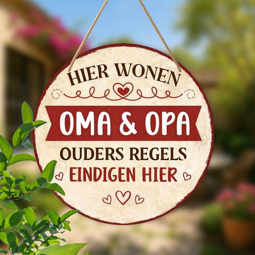 a round decorative sign featuring the theme of grandparents suitable for homes cafes apartments restaurants and living room wall decor its a wall decoration and can serve as a unique and gift for