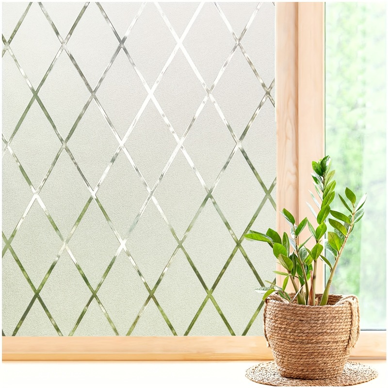 TEMU 1pc Static Cling Privacy Window Film, Suitable For Office, Shower Glass, And Glass Wallsâmade Of Pvc Material With A Static System, No Glue/no