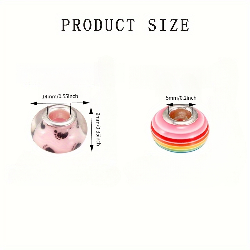 30pcs Large-hole European Beads for DIY Jewelry Making