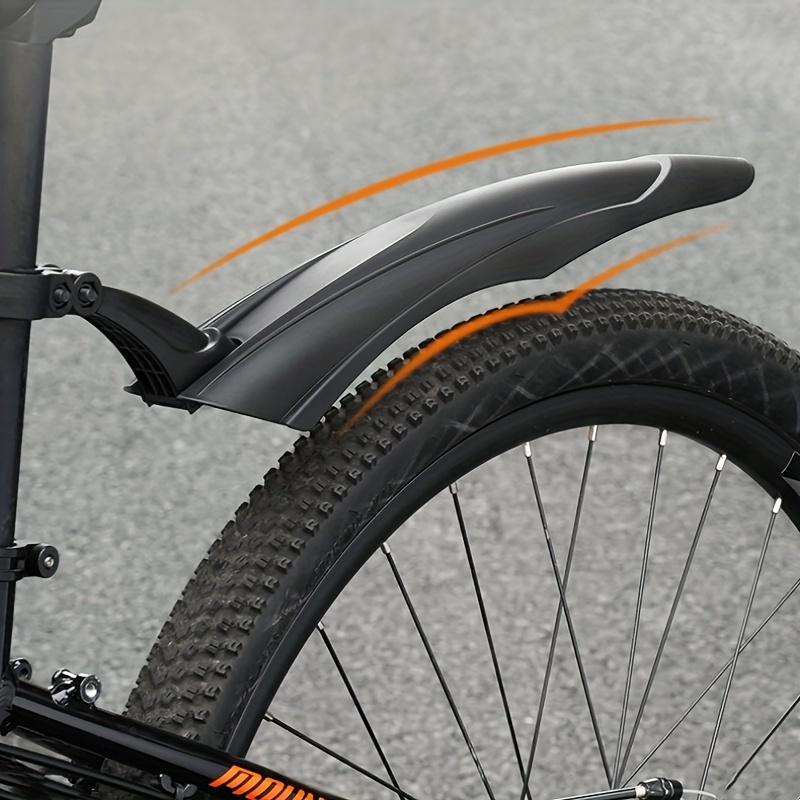 Set of Mountain Bike Fenders - Black Plastic, Compatible with Any Bicycle, Comes with 2 Fenders, Mounting Brackets, And Screws
