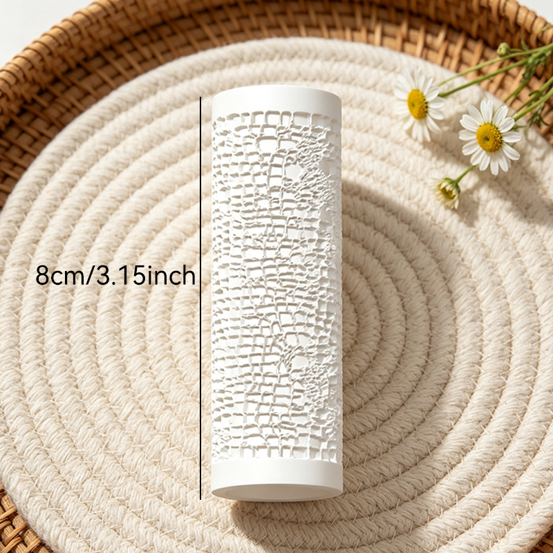 TEMU Rouleau de texture gaufrée en relief 3D Route en galets Matériau polymère plastique pour pâte polymère Bijoux main Décoration artisanale pour
