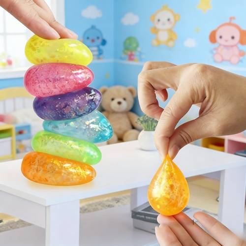 2 4 5pcs new taba water drop ball soft slow rebound stress relief ball sensory finger toy birthday gift holiday gift party gift perfect filler for halloween easter christmas parties and gift bags
