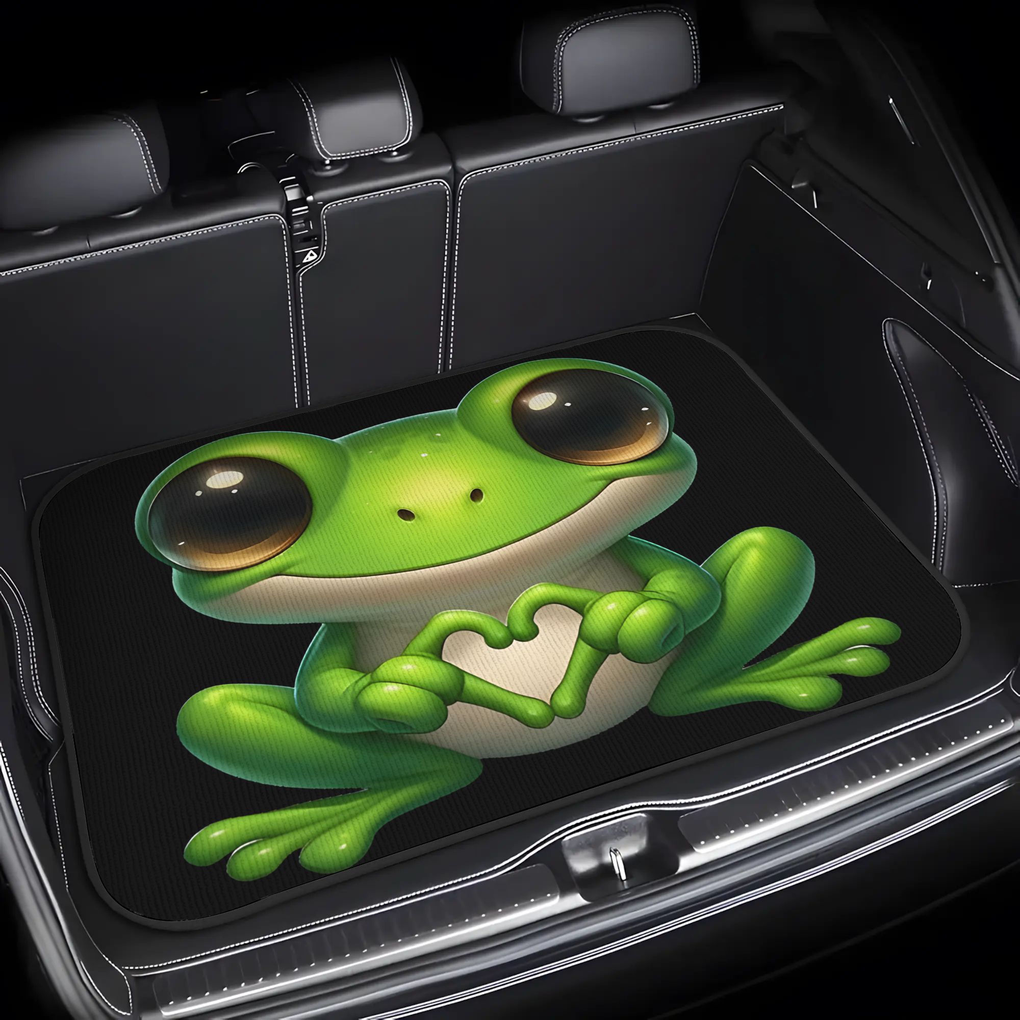 TEMU Tapis de Protection de Coffre pour Voiture 1 pièce, Grenouille Mignonne de Cœur. Protection Intérieure Tendance pour Voitures, Camions et VUS,