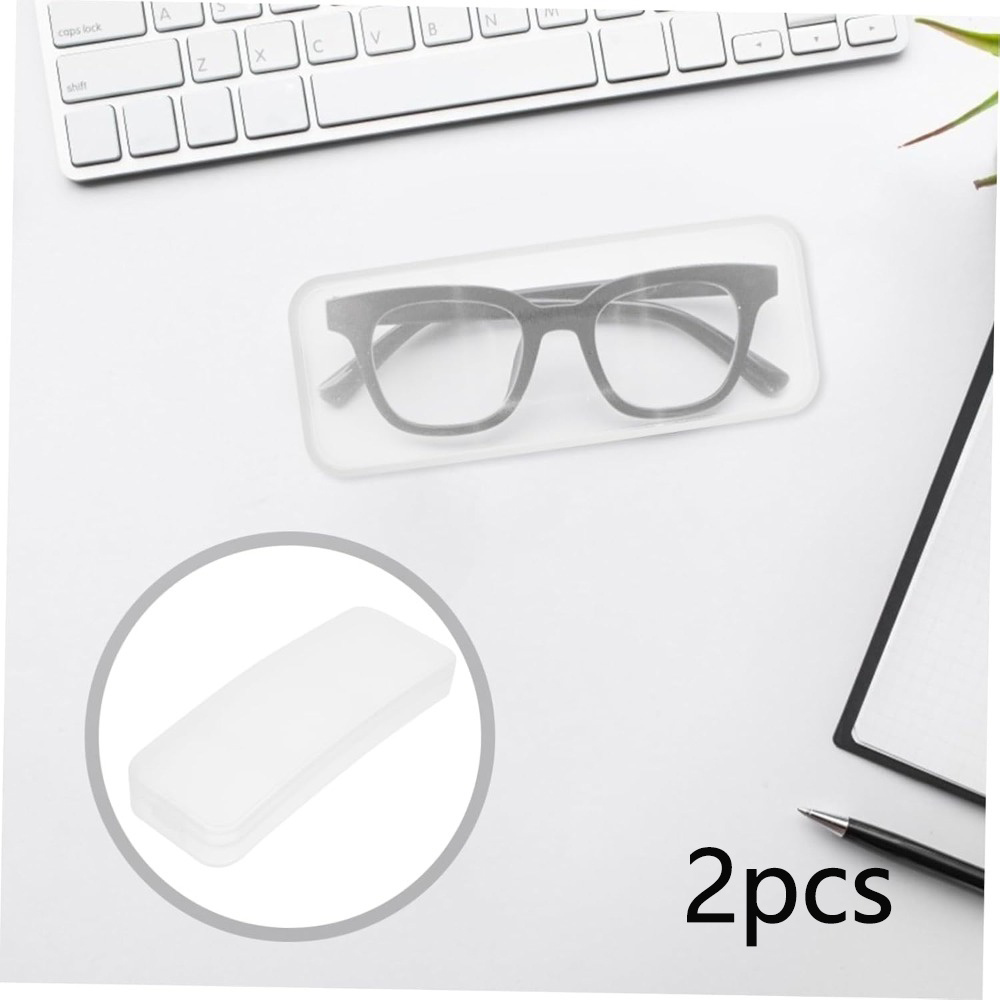 E-shop 2 Stück Clip-On Brillenetui, Transparent -Quetsch Sturzfest Neues Design Brillenzubehör für Funktionale Aufbewahrungsbox, Brillenetui