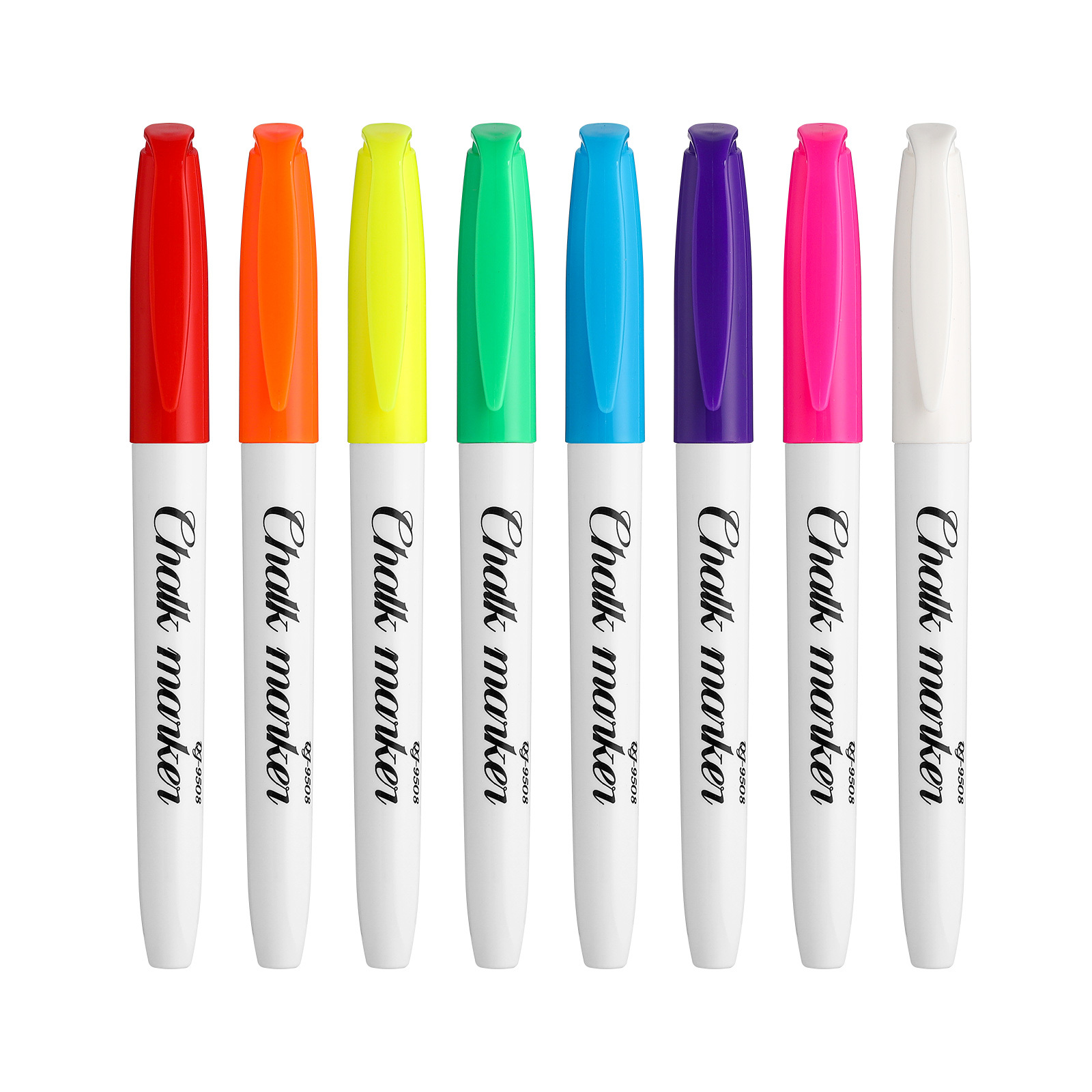TEMU Set de 8 Marcadores de Tiza Líquida en 8 Colores Vibrantes, Punta de Bala de 1.0 mm, Base de Agua, Olor , Limpiable con Toallita Húmeda y , Sin