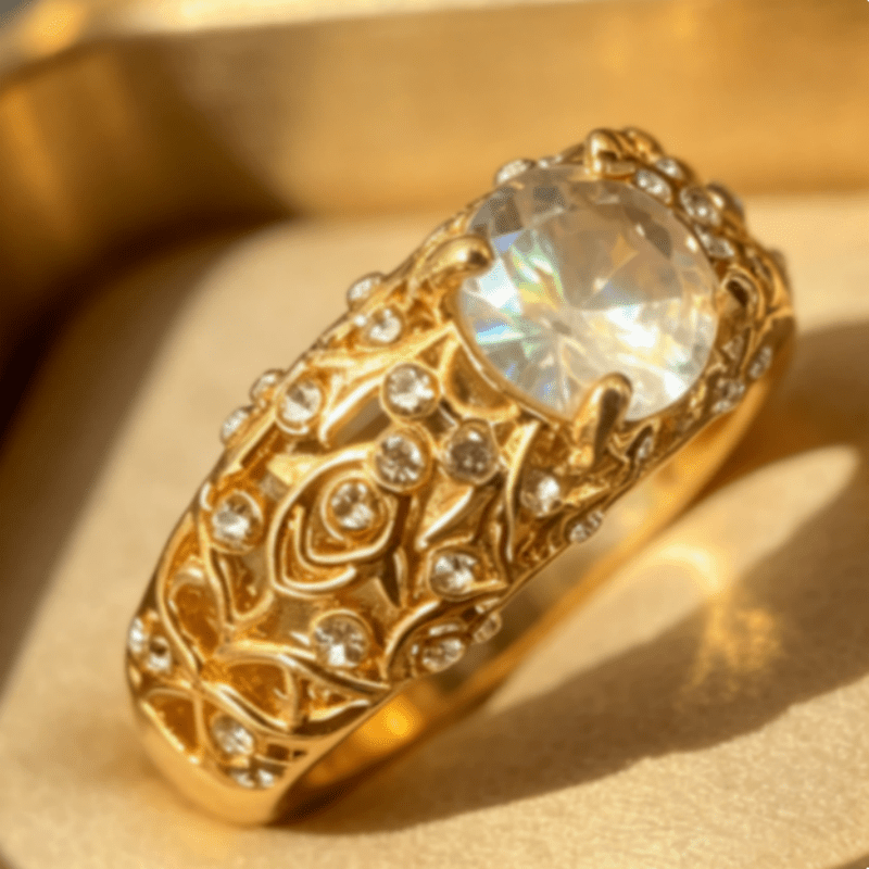 Women's Anniversary Ring, Classic Elegant Zirconia