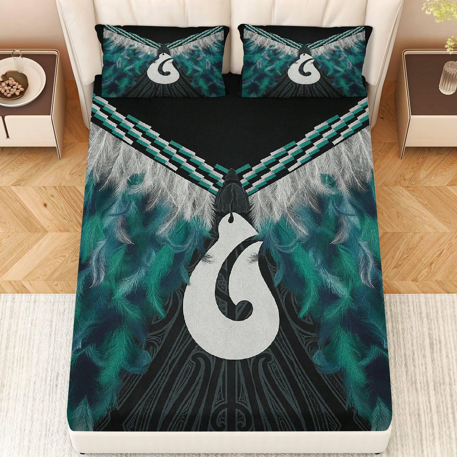 TEMU Set Of 3 Tribal Fitted Sheets (includes 1 Fitted Sheet And 2 Pillowcases, ), Featuring A Cultural Theme, Ethnic Pattern Bedding Collection, Soft