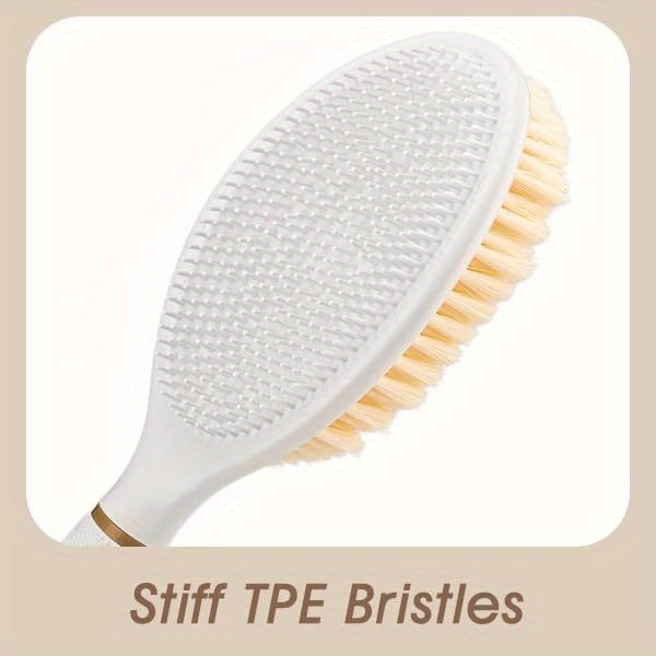 18 9 anti slip corn handle shower back scrubber with large brush head soft bristles 3 in 1 bath brush for lathering cleansing gentle exfoliating deep cleaning   for back   legs pink no battery needed shower scrubber back scrubbing tool ergonomic shower brush durable shower brush Product details 3