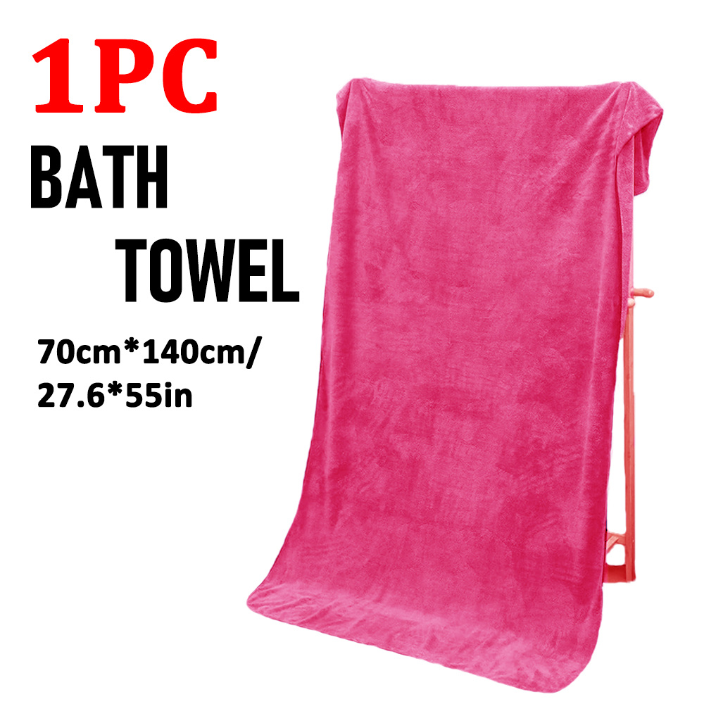 TEMU 1pc Extra Large Colorful Bath Towel/1pc Colorful Bath Towel, Microfiber Material, 200x120cm/78.7x47.2in Or 70x140cm/27.6x55in, Available In