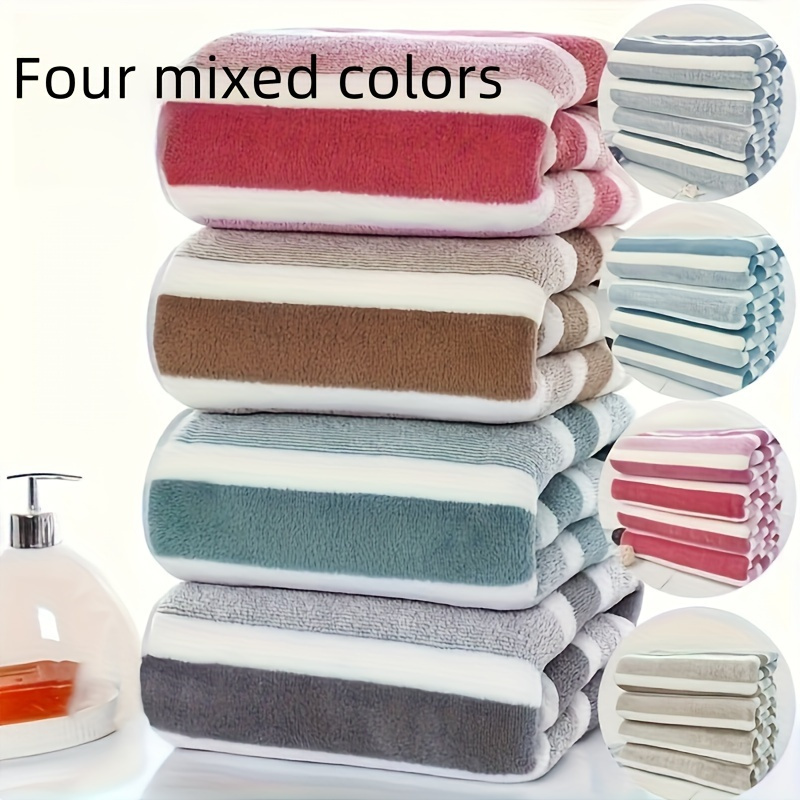 

4pcs Luxurious Coral Fleece Towel Set - Ultra-absorbent, Quick-dry, Soft & Plush For Bathroom, Kitchen, Hotel Use - " X