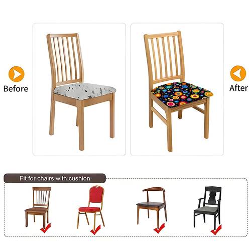 item picture jit2pcs 4pcs 6pcs chair cushion cover with colorful pattern printed comfortable seat cover suitable for home kitchen dining room living room chairs universal