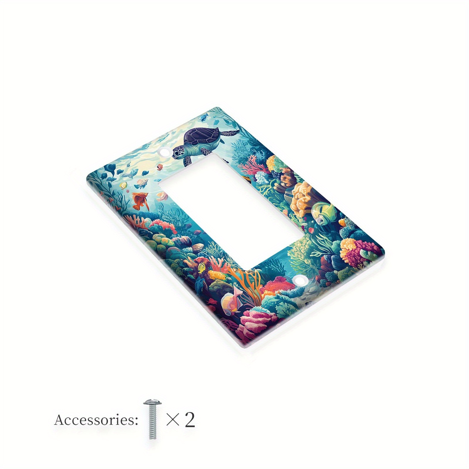 TEMU 1pc 1gang/2gang Ocean Sea Turtle Octopus Light Switch Covers | Decorative Wall Plate For Bedroom, Kitchen, Home Decor - Use Without Electricity