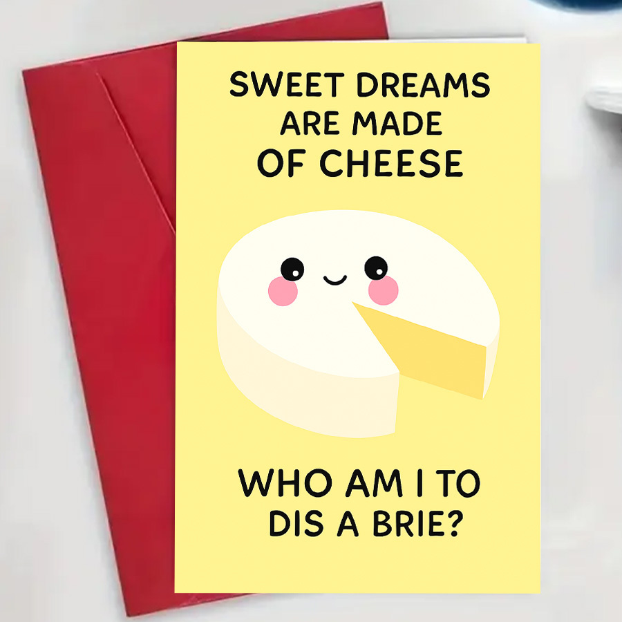 TEMU A Humorous Cheese-themed Greeting Card, Designed For , Birthdays, Anniversaries, And Expressing Gratitude. It's An Ideal Gift For , Family, And