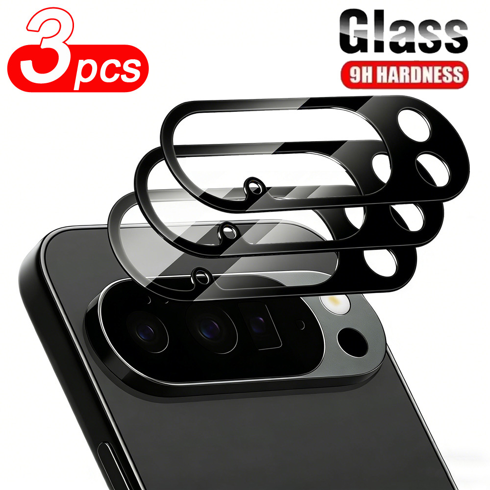 Image of Set Of 3 Tempered Glass Protectors For The Camera Of For Google Pixel 9, 9a, 9pro, , 9, 10 Pro, And Fold Xl. Offers Anti-scratch Protection With 9h Hardness, Bubble-free Installation