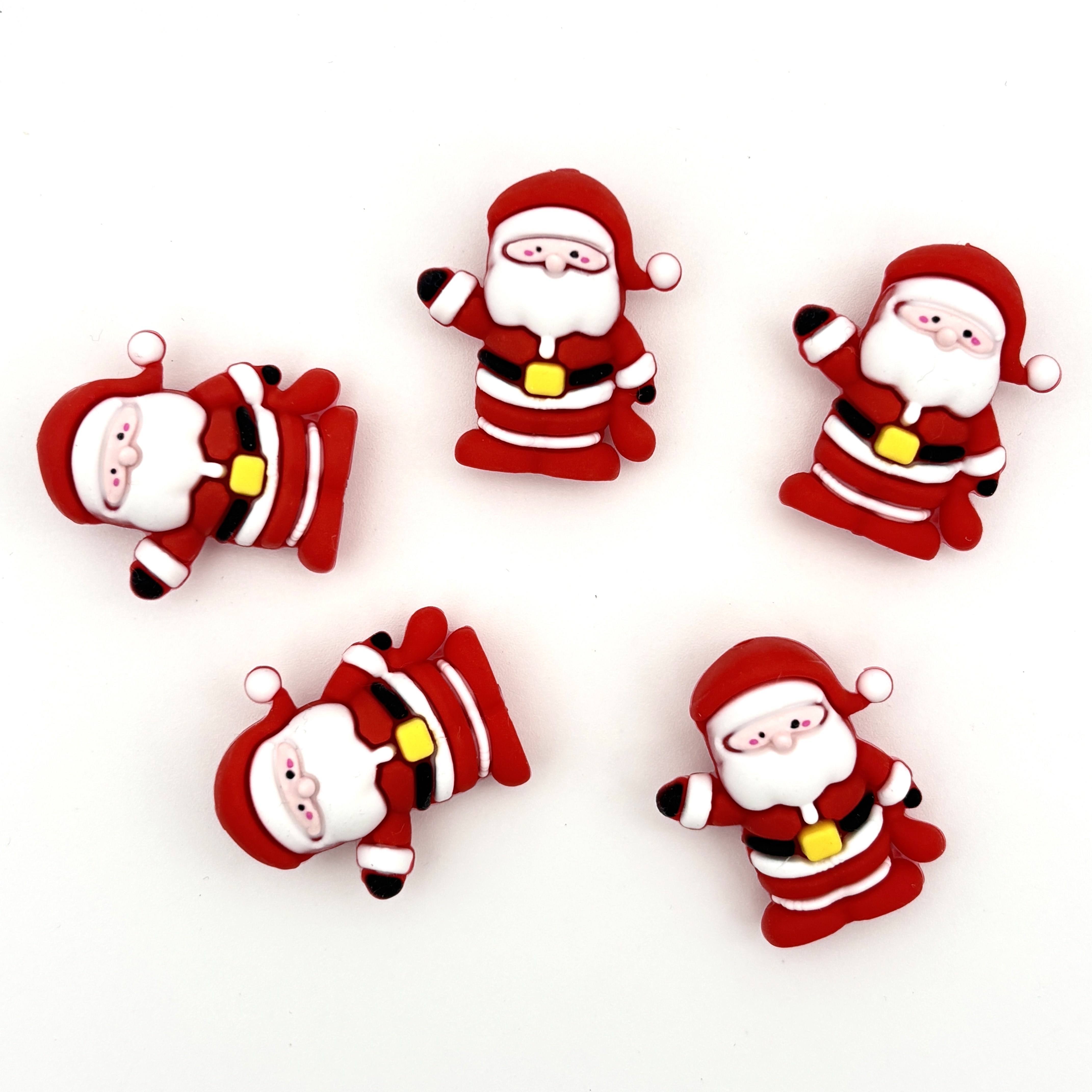 TEMU Lot de 5 perles en silicone Père Noël pour la fabrication de bijoux DIY, adaptées pour stylos, porte-clés, bracelets, , perles décoratives pour