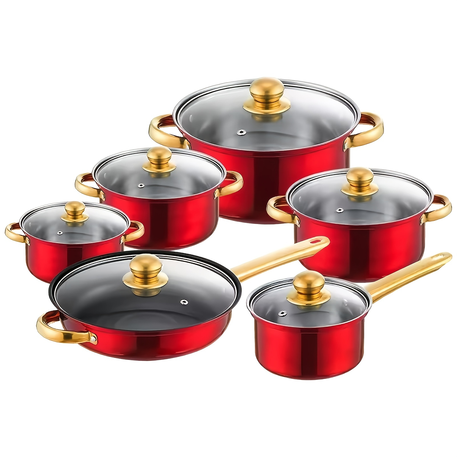 6pcs stainless steel wok set non   to clean kitchenware suitable for frying   and soup making details 8