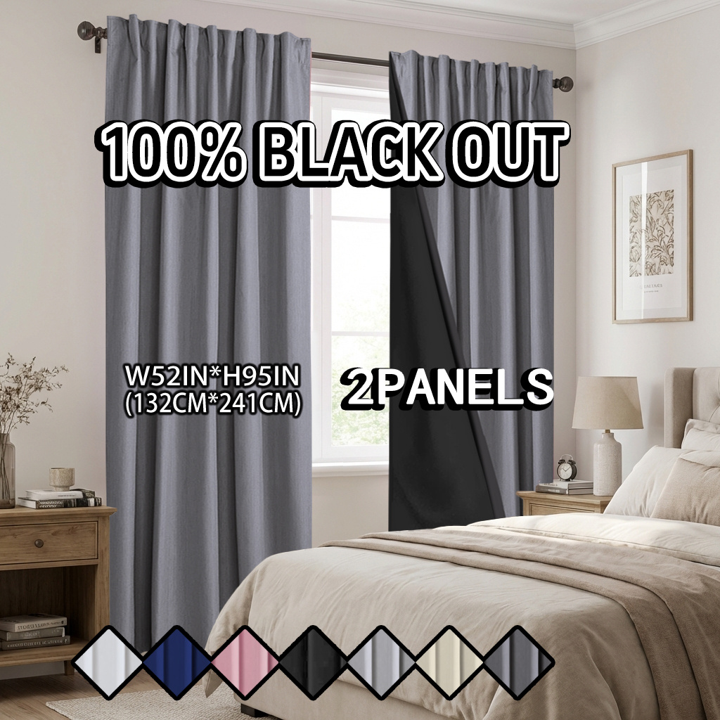 TEMU 2pcs Pack, 100% Blackout Thermal Curtains, Privacy Protection, Warm Noise Insulation, Darkening Room, Rod Hanging Curtains, Partition Curtains,