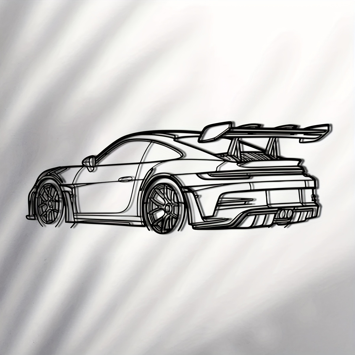 TEMU 2d Flat, 1pc Modern Black Sports Car Wall - Minimalist Acrylic Panel Suitable For Home, Balcony, Courtyard Decor - Indoor/outdoor Decoration For