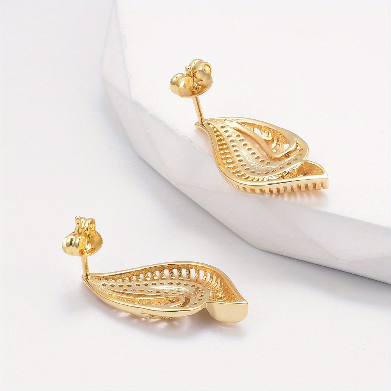 Vintage Inspired Women's Earrings with Hollow Zirconia Accents