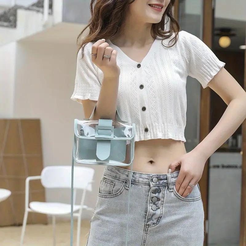 modern chic transparent womens shoulder bag versatile crossbody style in multiple colors pvc material with magnetic closure ideal for casual casual shoulder bag magnetic closure bag color handbag details 10