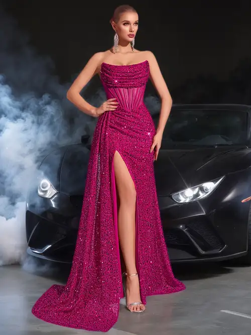 Women's Shimmering Sequin Asymmetric Neckline Bodycon Evening Gown - Elegant Sleeveless Party Dress, Suitable for Award Ceremonies, Weddings, and Special Occasions, with a Sparkling Texture Women's Shimmering Sequin Asymmetric Neckline Bodycon Evening Gown - Elegant Sleeveless Party Dress, Suitable for Award Ceremonies, Weddings, and Special Occasions, with a Sparkling Texture