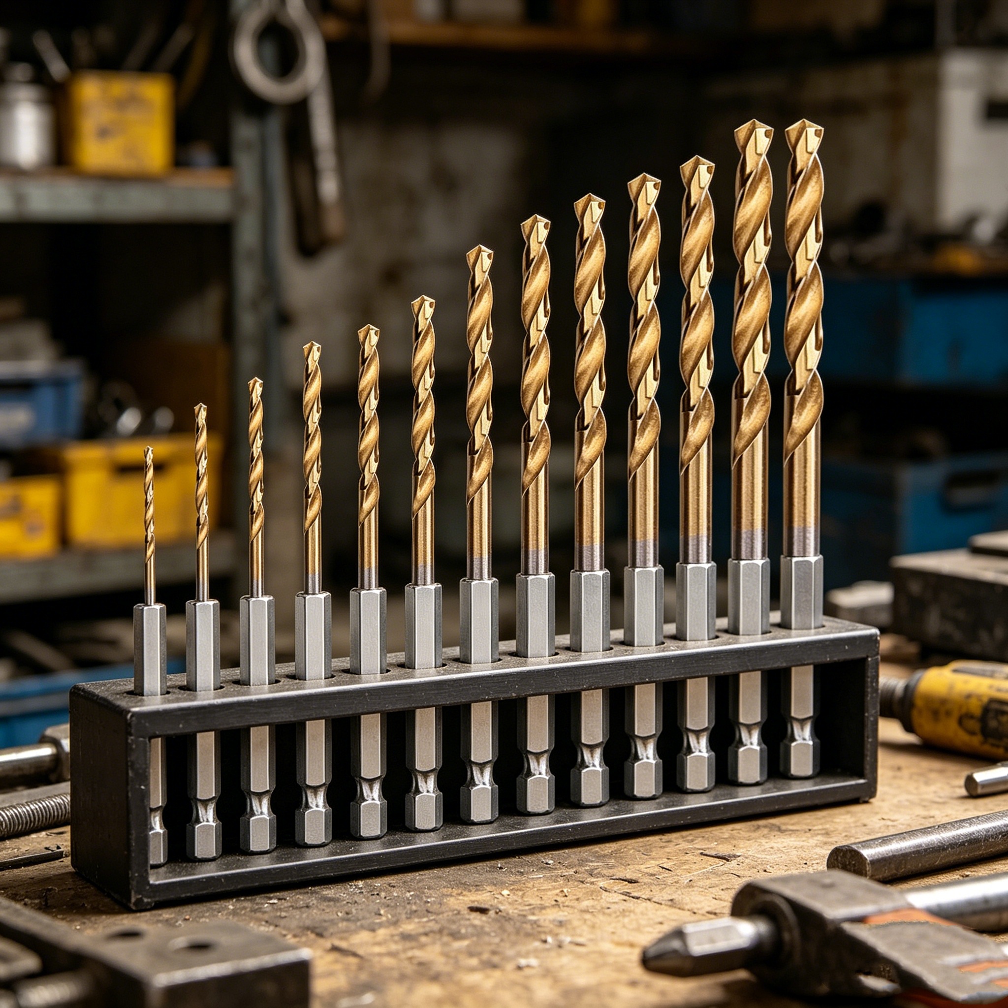 Image of 1set Twist Drill Bit Set, Hex Shank For Power Tools, Spiral Flute Design, Wear-resistant, For Drilling Metal, , Ideal For , Metalworking And