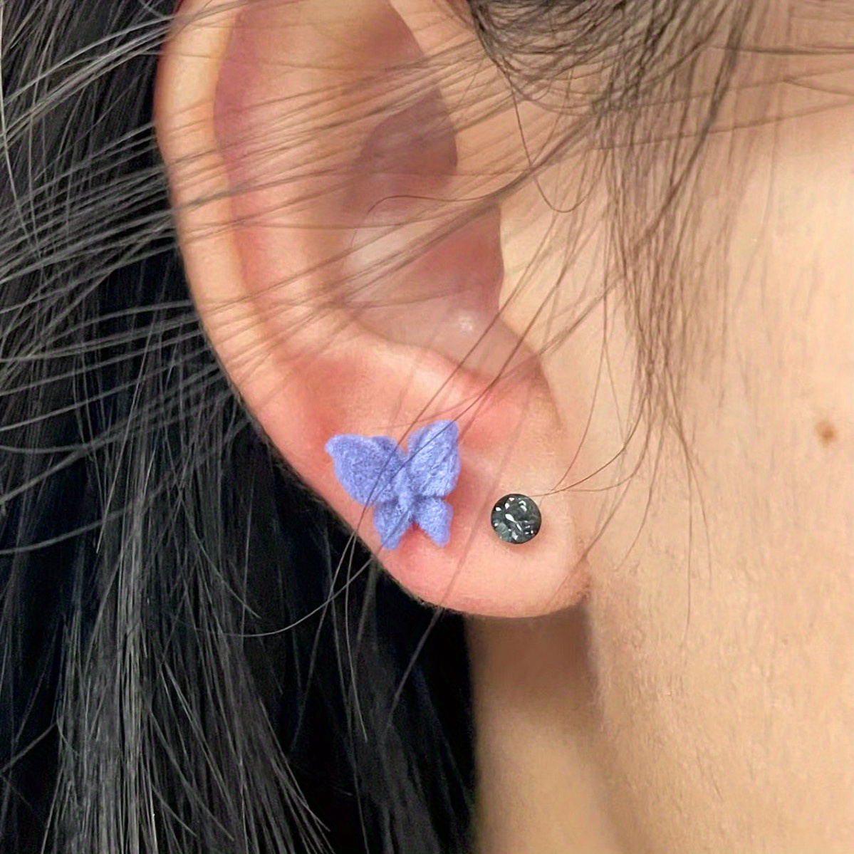 10pcs Colorful Butterfly Earrings Set Hypoallergenic Plastic Studs