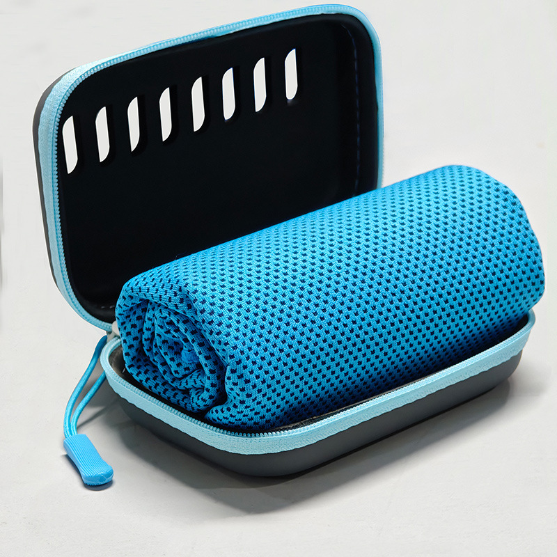 Image of 30x90cm Ice Feeling Towel, Fitness Sports Towel, Sweat-absorbent And Quick-drying, Cooling Towel, Eva Sports Towel Box