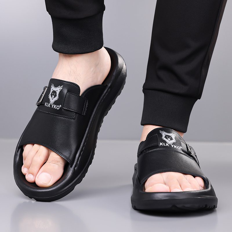 new 2024 spring summer casual slip on sandals soft sole trendy   for men high quality durable breathable   lightweight home slippers comfortable non slip thick soled outdoor indoor use fashionable open toe flip flops for     relaxation   or home   1 pair of eva slides 1   bag Product details 15