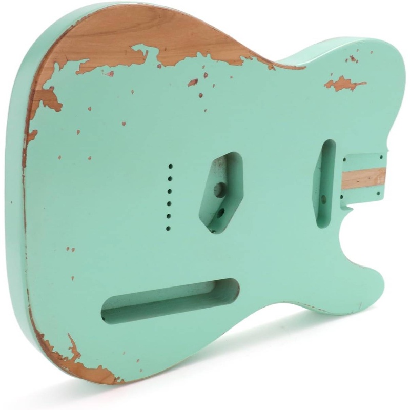 Relic Guitar Body | TL Style Nitro Top Alder Wood, S-S or H-S Route, Relic Seafoam Green
