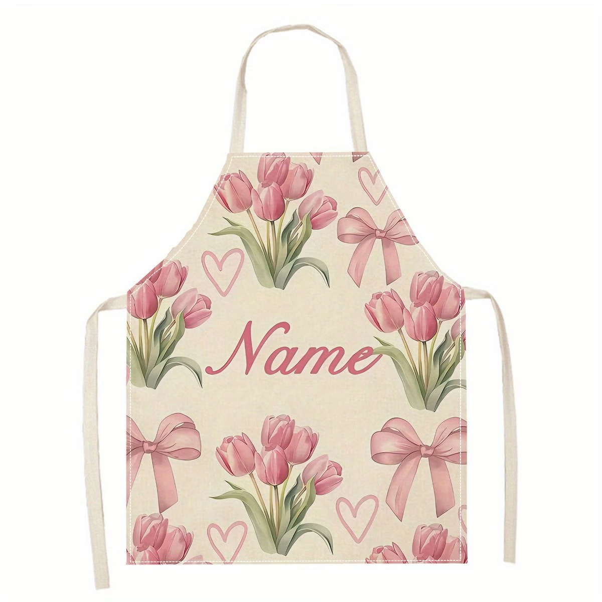 E-shop Personalisierte Schürze mit Namen/Text – Rosa & Herz – Geeignet zum Kochen, Backen, für Geburtstage – Strapazierfähige Schürze & Geschenk für