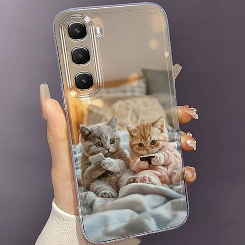 coque de téléphone : coque de téléphone avec chats accros au gaming, compatible avec smart 7/8 pro/9/10 plus, hot /50i/ pro, note 30/ /50 pro, spark 10/20/30c/ 1/2 2024/2025, pro, 7/8, pova 7 pro, s25/a70/a80. étui souple en tpu élégant et