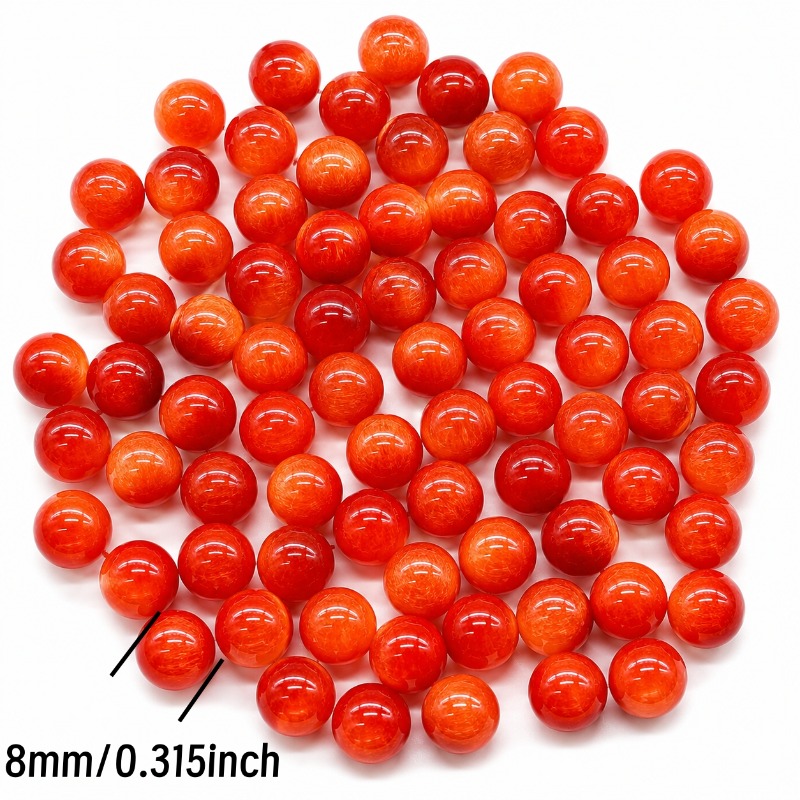 86pcs Red Yellow Tiger's Eye Stone Loose Beads for Handmade Crafts