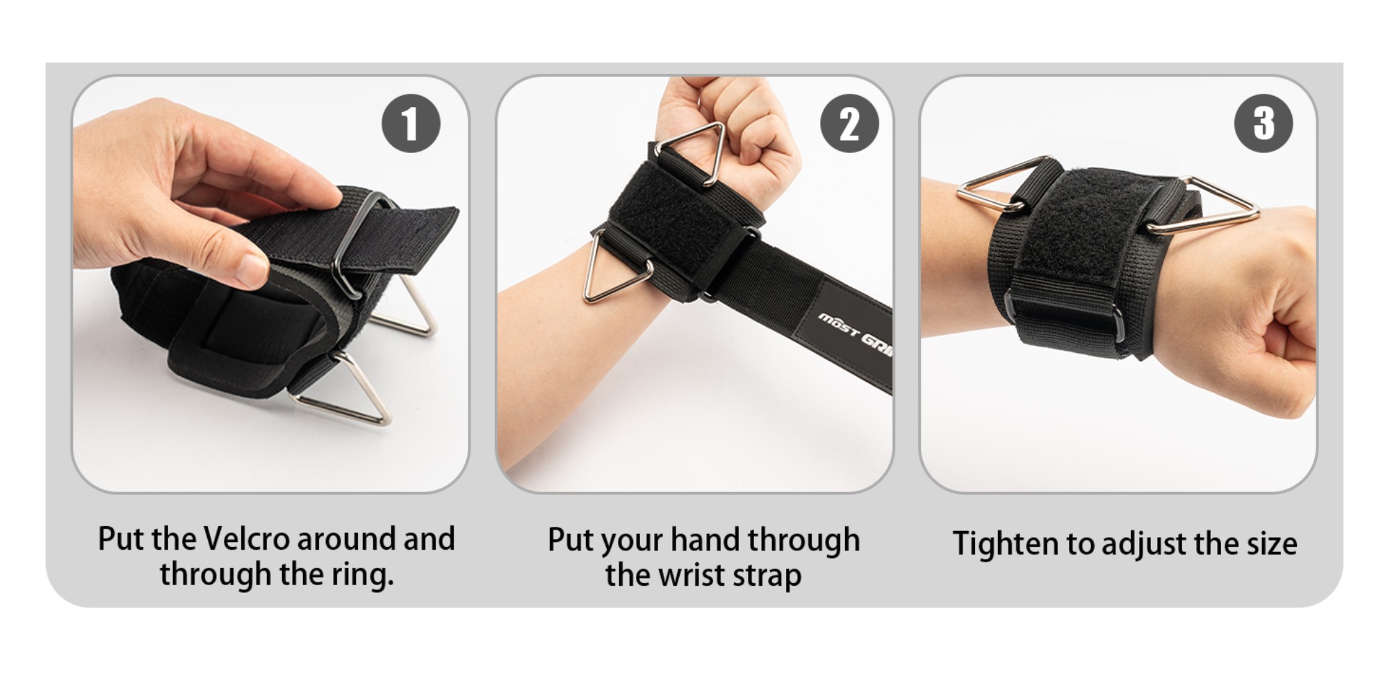 D-Ring Wrist Cuffs, Neoprene-Padded Wrist Wraps for Weightlifting, Wrist Straps for Cable Equipment