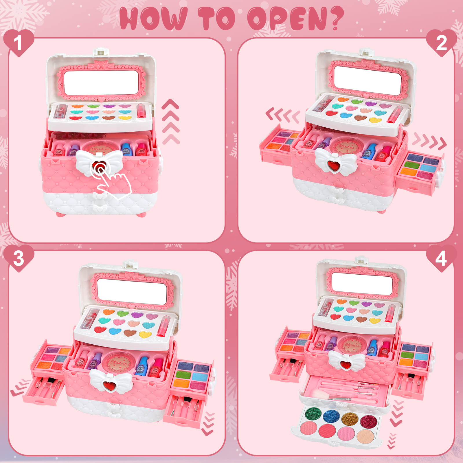 54pcs makeup set washable makeup set lipstick nail polish - Temu