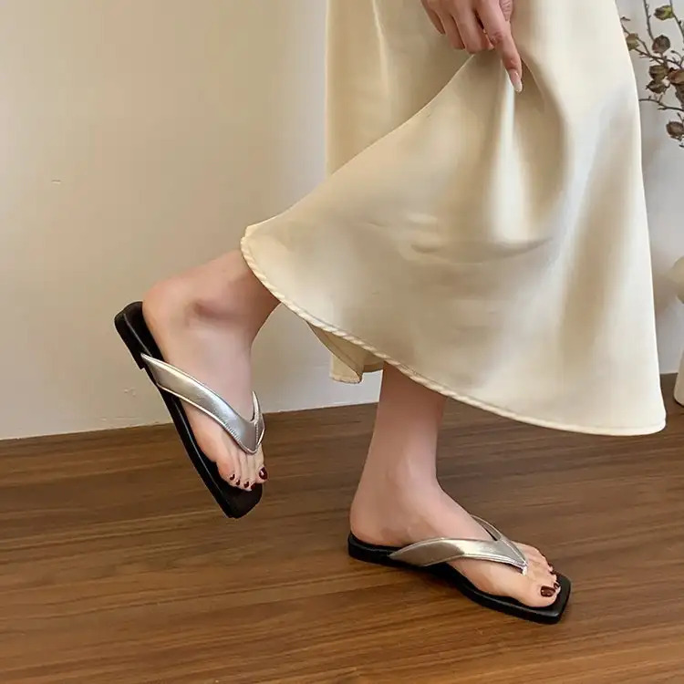 womens non   flops lightweight soft sole slip on shoes with cushioned pu outsole slip resistant for home beach travel   in   tan beige womens house shoes casual footwear indoor slippers opentoe style  able lining   slippers   Product details 13