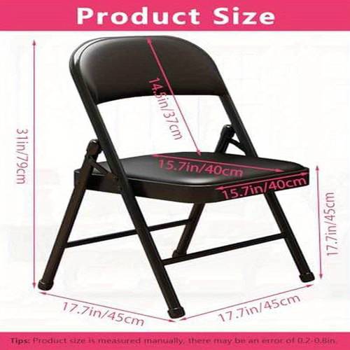 1 Pack Bulk Folding Chairs with Padded Cushion, Single Black Steel Metal Frame Foldable Chair for Indoor & Outdoor, Portable Stackable Commercial Seat for Bedroom Event