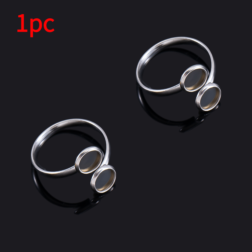TEMU 1pc Bandeja de Anillos de Acero Inoxidable 304 de 19 mm Retorcida Ajustable Base a para Joyería