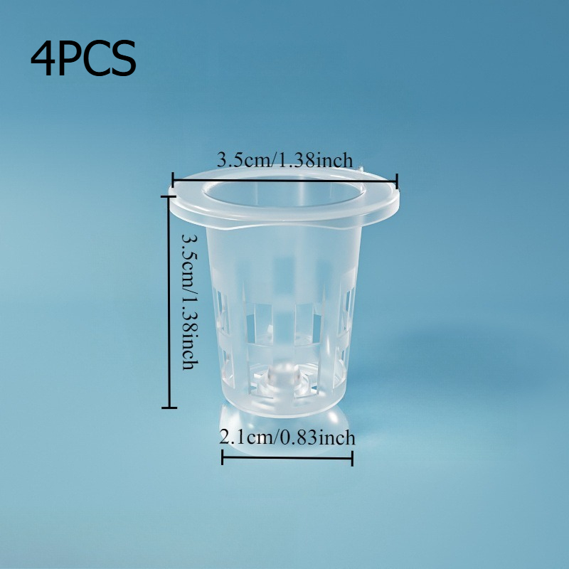 TEMU 4pcs Aquarium Hydroponic Baskets With Suction Cup Mini Potted Plant Holders, Suitable For Aquatic Aquarium Plant Fixing Cups, Aquatic Plant