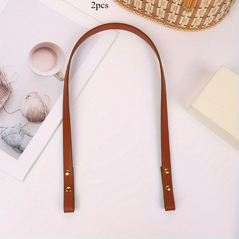 E-shop 2 Stück Handtaschengriffe, Handgefertigte Taschenaccessoires, PU-Leder Taschengriff, Handtaschen PU-Ledergriff, Geldbörsen-Bastelzubehör, DIY