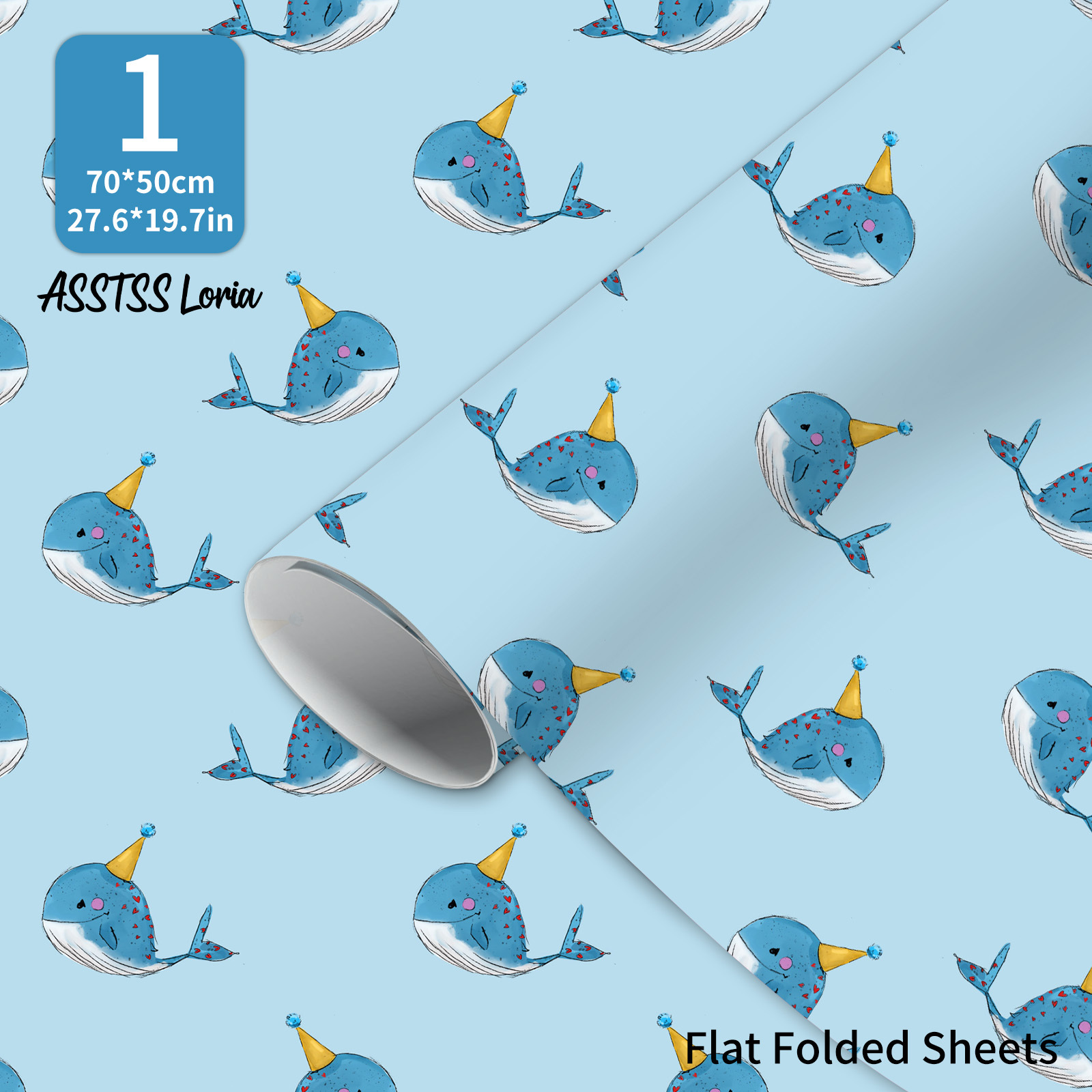 E-shop ASSTSSLORIA Geschenkpapier - 1 Blatt Cartoon Geburtstagshut, Hintergrund Happy Birthday Geschenkverpackung, 20X28" Großes Premium 105GSM