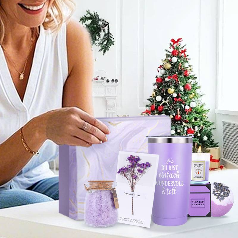 8 komada Luksuzni Spa Poklon Set sa Svijećama, Šumećim Solima za Kupanje i Luksuznim Pjenušavim Kupanjem - Dugotrajno (12+ sati gorenja) Sojine/Pčelinje Svijeće, Proizvodi za Kupanje i Kosu za Žene - Božićni Set Bombi za Kupanje za Mamu, Suprugu, Najbolju Prijateljicu