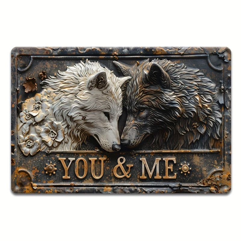 

[1pc Wolf Couple Wood Art Board] Wolf Couple Wood Art Board, 15cm X 20cm, Romantic "you & Me" Design, Family Gifts, Garage, Porch, Cafe Decor, Animal Enthusiasts, Valentine's Day & Wedding Decorations