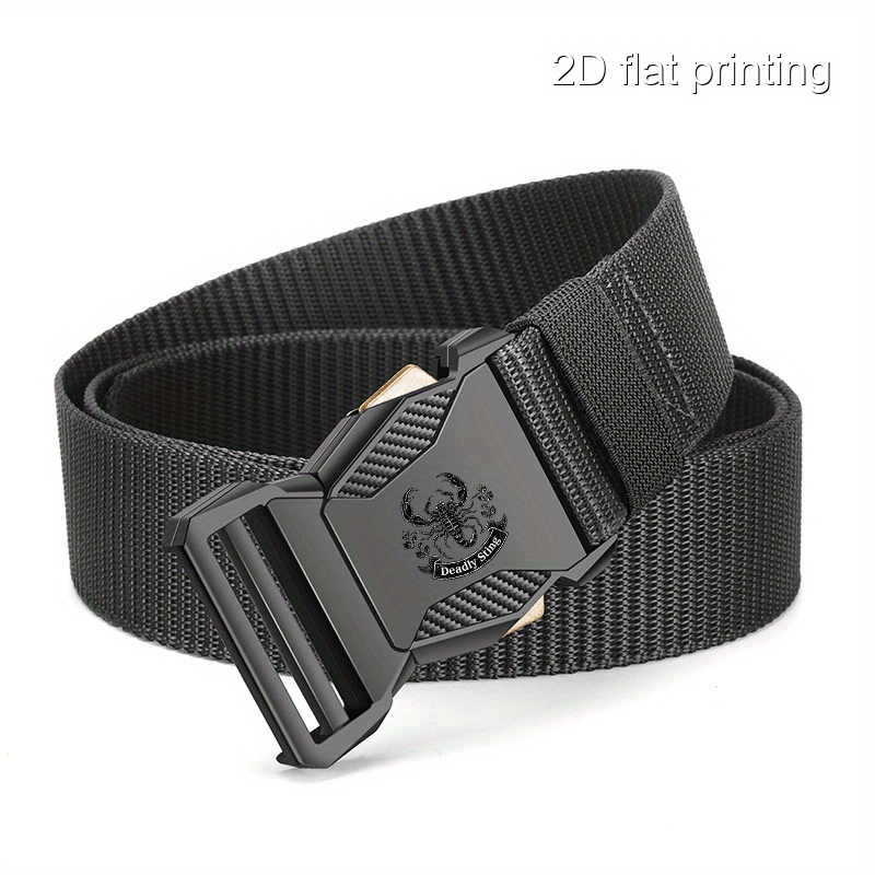 Men'S Scorpion Pattern Automatic Buckle Canvas Belt