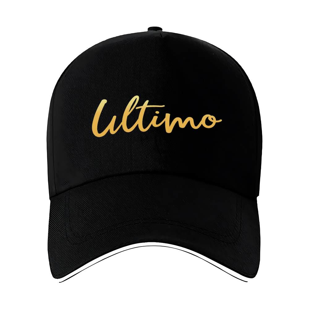 TEMU 1pc Golden Glossy Cursive Ultimo Elegant Handwritten Script Letter Print, Printed Baseball Cap, Very Suitable For Fitness, Outdoor Sports