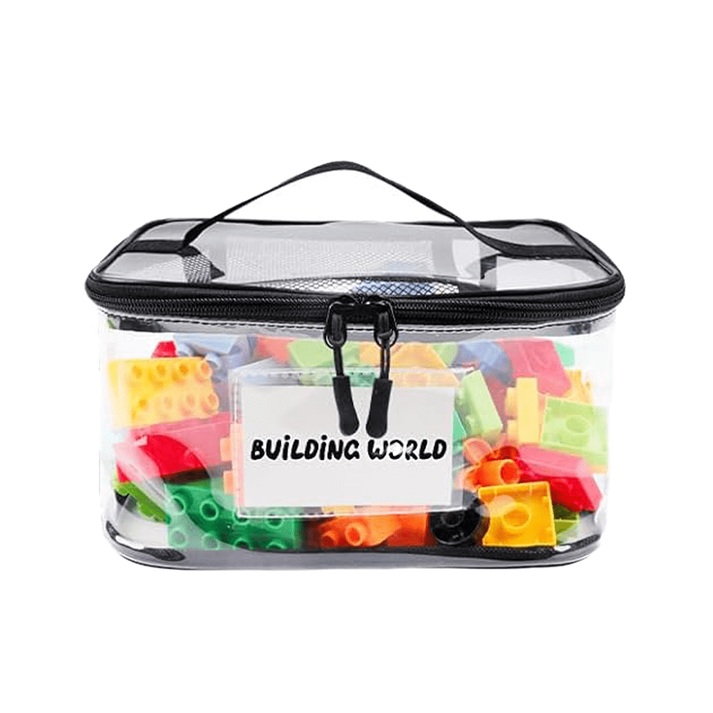 Image of Transparent Pvc Storage Bags With Reinforced Handles & Double Zipper - Waterproof Organizer Pouches For, Travel Toiletries, Makeup, Crafts
