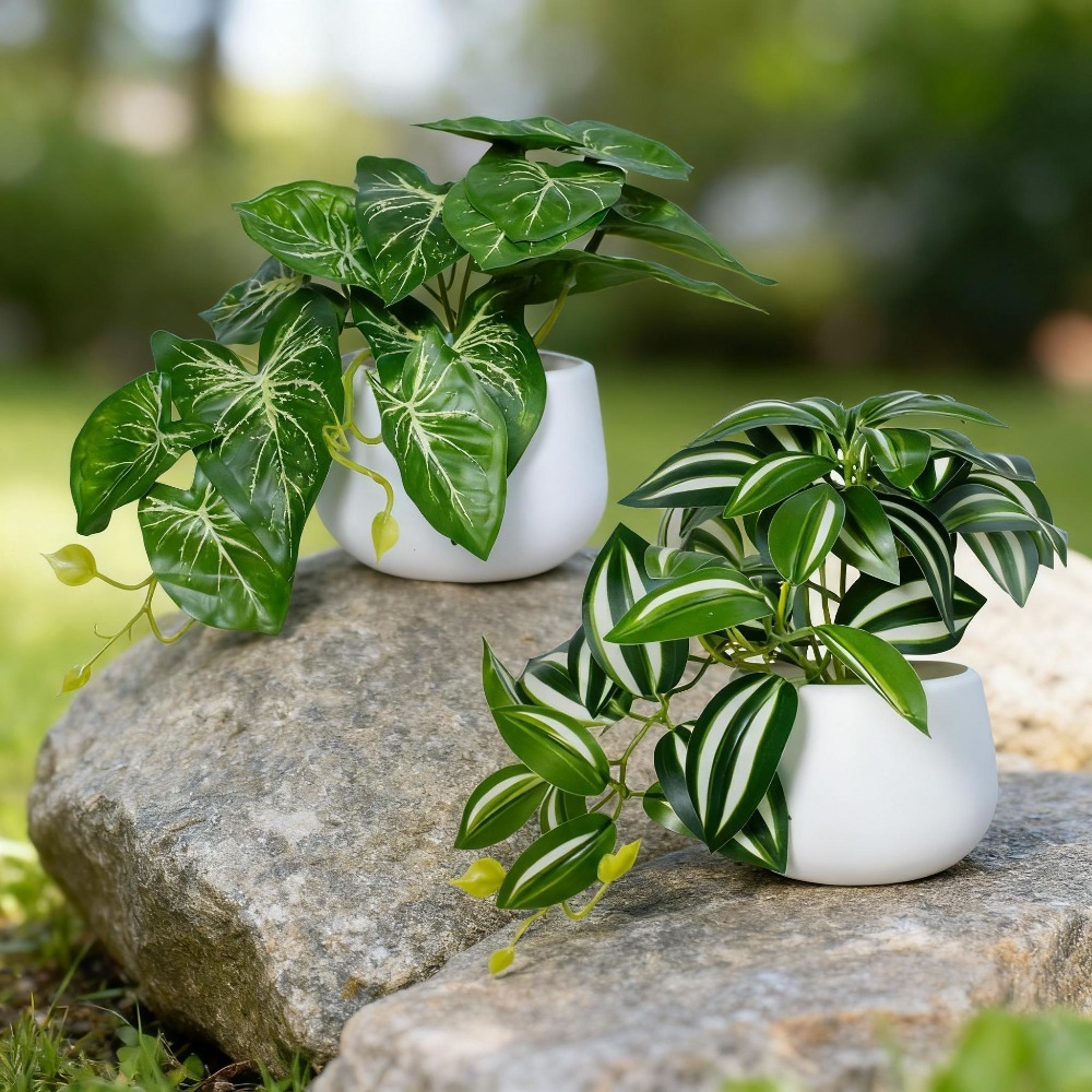 2pcs set mini artificial potted plants 15cm cute small - Temu Mauritius