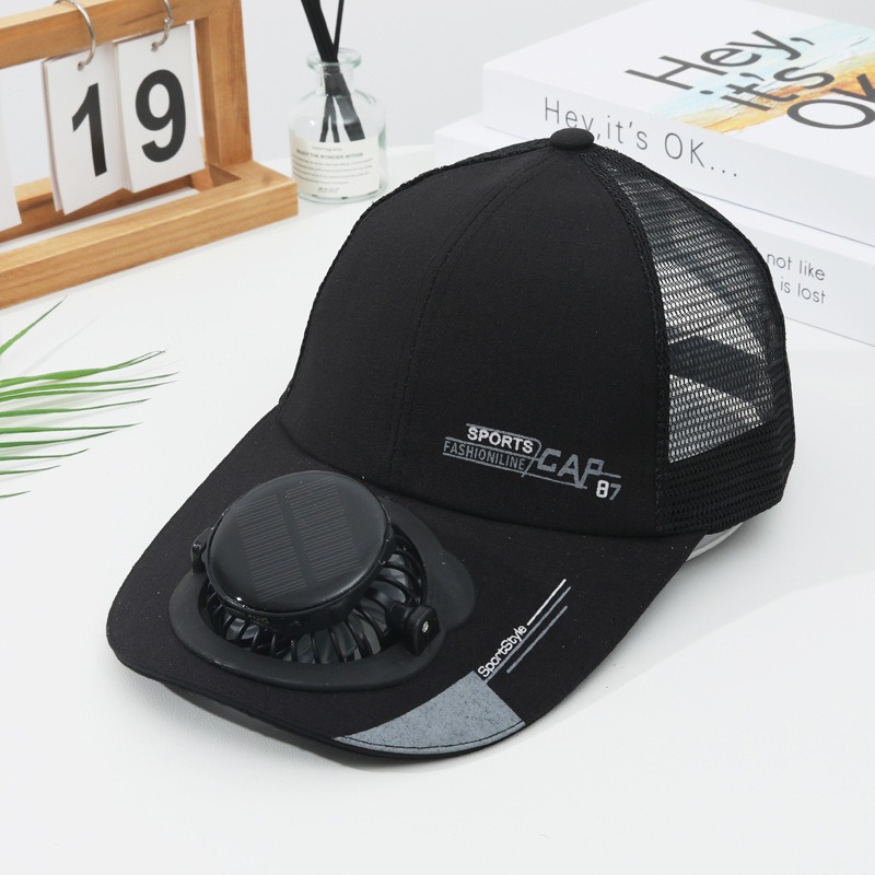 baseball cap with solar powered fan rechargeable via usb offers ideal for outdoor activities like   and gardens Product details 2